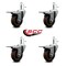 Service Caster 3.5'' High Temp Glass Filled Nylon 7/16'' Stem Caster Set Total Lock Brake, 4PK SCC-GRTTL20S3514-GFNSHT-716138-4 - alternate 2